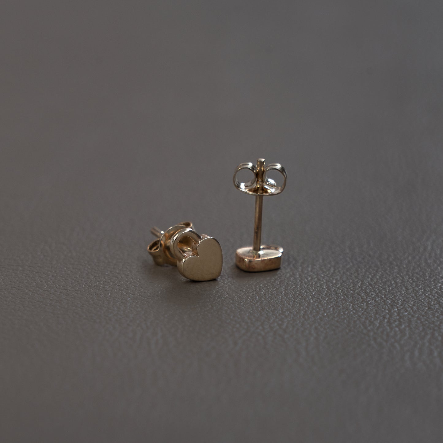 Locked Heart Yellow Gold Stud