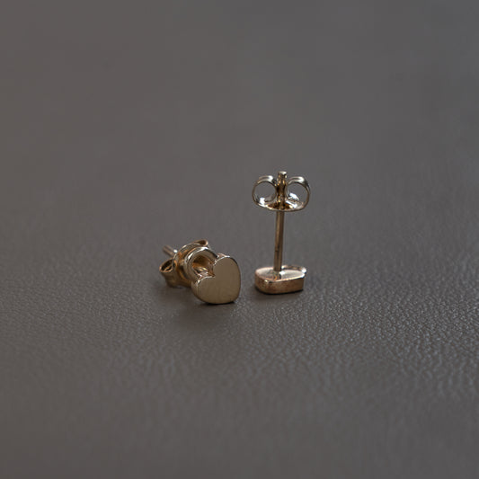 Locked Heart Yellow Gold Stud