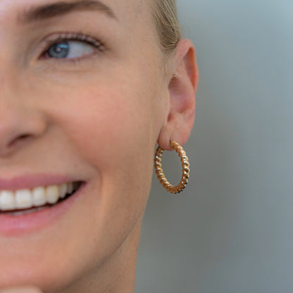 Twisted Gold Hoops