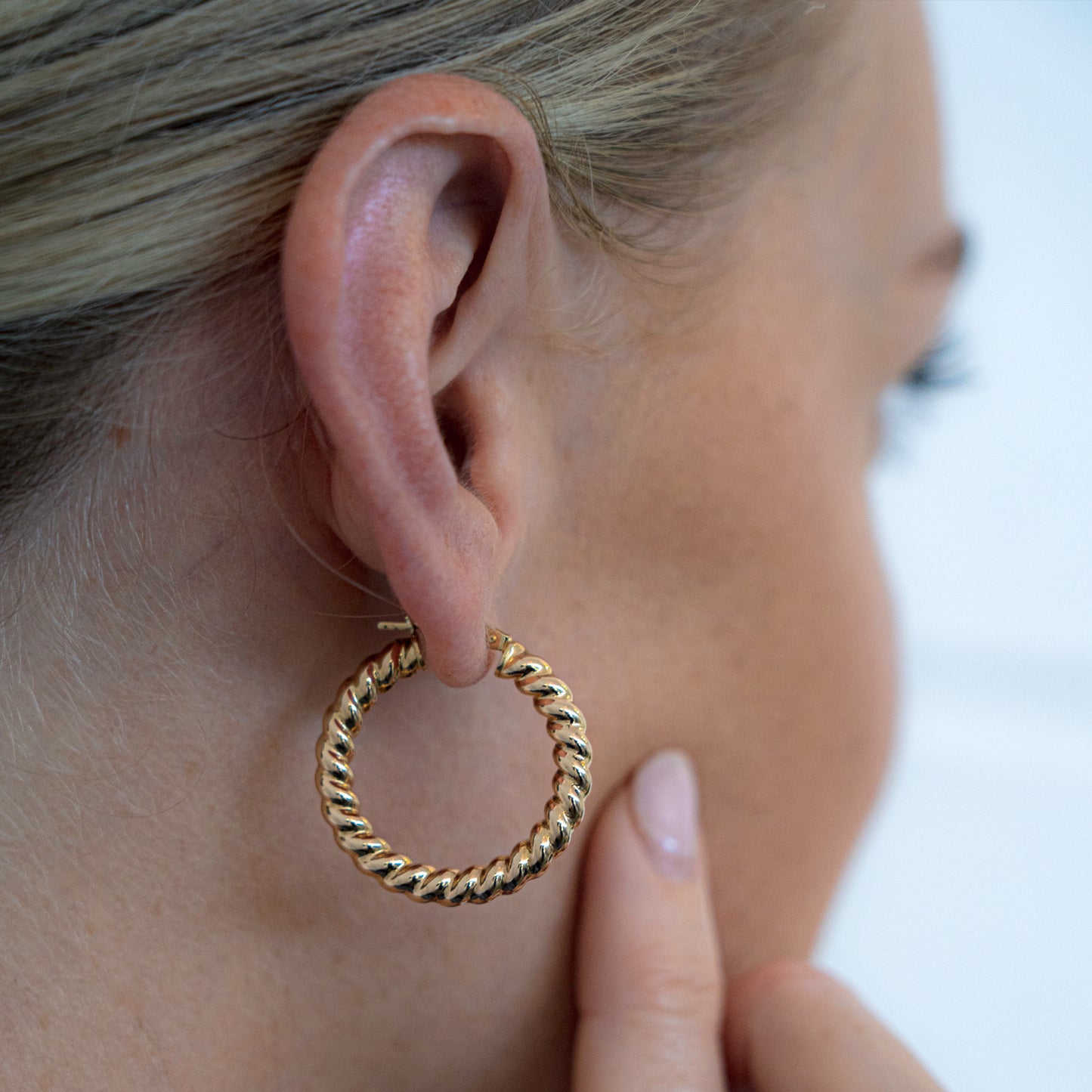 Twisted Gold Hoops