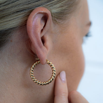 Twisted Gold Hoops